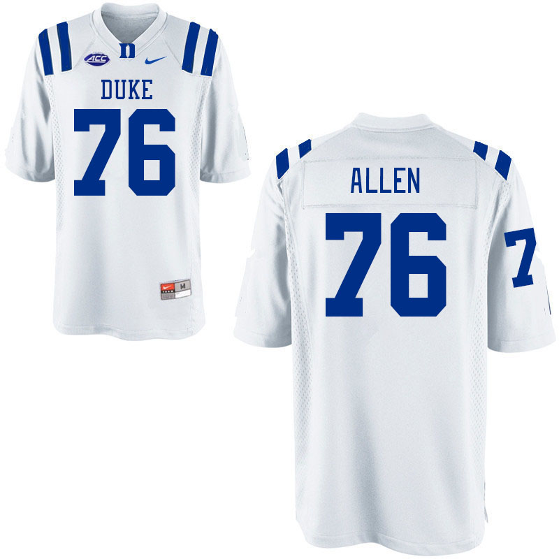 Men #76 Gemyel Allen Duke Blue Devils College Football Jerseys Stitched-White